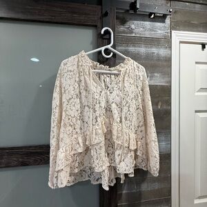 LOFT Cream Lace Blouse